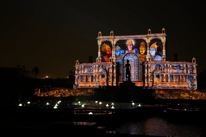 Akshardham Evening & Morning tour exhibition water fountain Show - The light show after 7 PM: lasers, water, and live acting