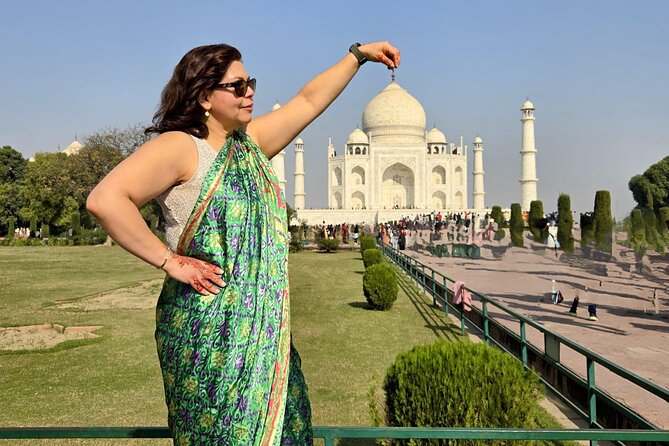 From Delhi: Private Agra & Taj Mahal Tour with 5 <em> Lunch – Key highlights to know before you go’ /></p>
<ul>
<li><strong>Private door-to-door pickup</strong> from Delhi, Noida, Gurugram, Ghaziabad, Faridabad, or major airports and stations</li>
<li><strong>Taj Mahal gets 3 hours</strong> with admission included, so you can actually look, not just pose</li>
<li><strong>Agra Fort and Itmad-ud-Daula are built in</strong>, meaning you cover the big three Mughal hits in one day</li>
<li><strong>Lunch at DoubleTree by Hilton Agra</strong> (buffet, 1 hour) with drinks not included</li>
<li><strong>Optional sunrise timing</strong> with a 2:30 AM pickup for a sunrise Taj Mahal visit</li>
<li><strong>Your group stays together</strong> since it is private, not shared with strangers</li>
</ul>
<div class="twil" style="margin: 20px 0; padding: 15px 0;"><p>Still choosing your Taj Mahal ticket? Compare these</p><ul style="margin: 10px 0; padding: 0; list-style: none; display: grid; grid-template-columns: repeat(auto-fill, minmax(250px, 1fr)); gap: 14px;"><li style="border: 1px solid #e5e5e5; border-radius: 8px; overflow: hidden; line-height: 1.4; background: #fff;"><a href="https://indiatourreviews.com/skip-the-line-sunrise-taj-mahal-agra-day-tour-from-jaipur/" aria-hidden="true" tabindex="-1"><img decoding="async" style="width: 100%; height: 150px; object-fit: cover; display: block;" src="https://asset.indiatourreviews.com/wp-content/uploads/skip-the-line-sunrise-taj-mahal-agra-day-tour-from-jaipur-400x267.jpg" alt="" loading="lazy"></a><div style="padding: 10px 12px;"><a href="https://indiatourreviews.com/skip-the-line-sunrise-taj-mahal-agra-day-tour-from-jaipur/" style="font-weight: 600;">Skip The Line: Sunrise Taj Mahal & Agra Day Tour From Jaipur</a><br><span style="font-size: 0.82em; color: #555; margin-top: 4px;"><span style="color: #A62B4C;">★</span> 5.0 &middot; 251 reviews</span></div></li><li style="border: 1px solid #e5e5e5; border-radius: 8px; overflow: hidden; line-height: 1.4; background: #fff;"><a href="https://indiatourreviews.com/same-day-taj-mahal-agra-fort-baby-taj-tour-from-jaipur-by-car/" aria-hidden="true" tabindex="-1"><img decoding="async" style="width: 100%; height: 150px; object-fit: cover; display: block;" src="https://asset.indiatourreviews.com/wp-content/uploads/same-day-taj-mahal-agra-fort-baby-taj-tour-from-jaipur-by-car-400x267.jpg" alt="" loading="lazy"></a><div style="padding: 10px 12px;"><a href="https://indiatourreviews.com/same-day-taj-mahal-agra-fort-baby-taj-tour-from-jaipur-by-car/" style="font-weight: 600;">Same Day Taj Mahal, Agra Fort & Baby Taj Tour from Jaipur by Car</a><br><span style="font-size: 0.82em; color: #555; margin-top: 4px;"><span style="color: #A62B4C;">★</span> 5.0 &middot; 242 reviews</span></div></li><li style="border: 1px solid #e5e5e5; border-radius: 8px; overflow: hidden; line-height: 1.4; background: #fff;"><a href="https://indiatourreviews.com/from-jaipur-private-taj-mahal-agra-day-trip-with-5-lunch/" aria-hidden="true" tabindex="-1"><img decoding="async" style="width: 100%; height: 150px; object-fit: cover; display: block;" src="https://asset.indiatourreviews.com/wp-content/uploads/from-jaipur-private-taj-mahal-agra-day-trip-with-5-lunch-400x456.jpg" alt="" loading="lazy"></a><div style="padding: 10px 12px;"><a href="https://indiatourreviews.com/from-jaipur-private-taj-mahal-agra-day-trip-with-5-lunch/" style="font-weight: 600;">From Jaipur: Private Taj Mahal & Agra Day Trip with 5* Lunch</a><br><span style="font-size: 0.82em; color: #555; margin-top: 4px;"><span style="color: #A62B4C;">★</span> 4.9 &middot; 161 reviews</span></div></li><li style="border: 1px solid #e5e5e5; border-radius: 8px; overflow: hidden; line-height: 1.4; background: #fff;"><a href="https://indiatourreviews.com/from-jaipur-taj-mahal-agra-private-guided-day-tour/" aria-hidden="true" tabindex="-1"><img decoding="async" style="width: 100%; height: 150px; object-fit: cover; display: block;" src="https://asset.indiatourreviews.com/wp-content/uploads/from-jaipur-taj-mahal-agra-private-guided-day-tour-400x300.jpg" alt="" loading="lazy"></a><div style="padding: 10px 12px;"><a href="https://indiatourreviews.com/from-jaipur-taj-mahal-agra-private-guided-day-tour/" style="font-weight: 600;">From Jaipur: Taj Mahal & Agra Private Guided Day Tour</a><br><span style="font-size: 0.82em; color: #555; margin-top: 4px;"><span style="color: #A62B4C;">★</span> 4.9 &middot; 68 reviews</span></div></li></ul></div><h2 id="the-real-value-private-transport-beats-the-delhi-agra-grind">The real value: private transport beats the Delhi-Agra grind</h2>
<p><img width="669" height="446" decoding="async" src=