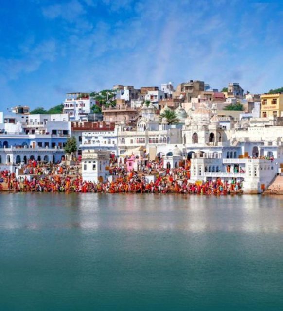 Fullday pushkar tour from jaipur with guid+camel/jeep safari - Entering the Brahma Temple early, then shifting to Pushkar Lake ghats