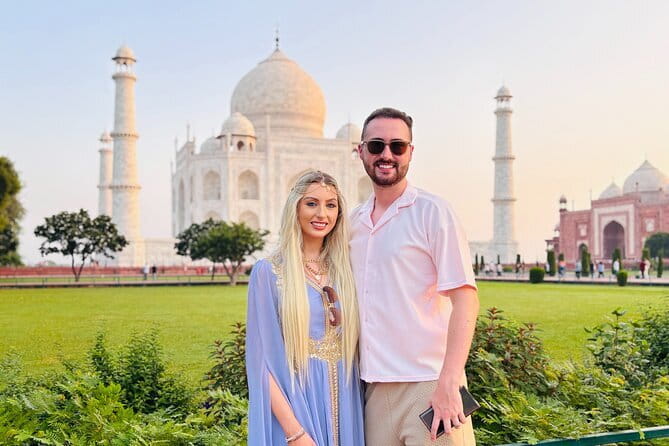 Same Day luxury Taj Mahal and Agra Fort Tour from Delhi by Car - Entering the Taj Mahal with tickets, timing, and ID ready
