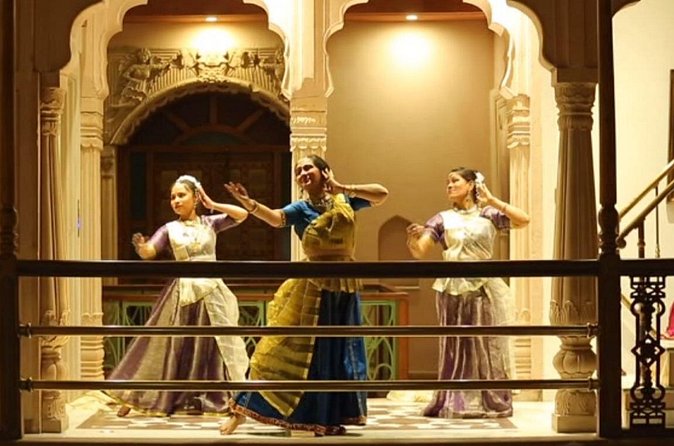 The Dharampura Dinner & Kathak Experience - Kathak dance in a haveli courtyard, with two expressive segments