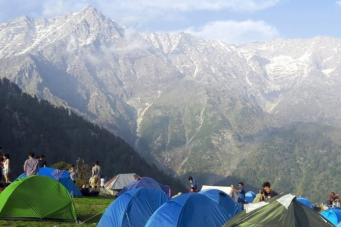 Triund Trek - Day 2: breakfast at the campsite, then down toward Dharamkot